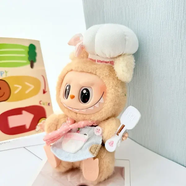 labubu chef costume set includes spatula or frying pan