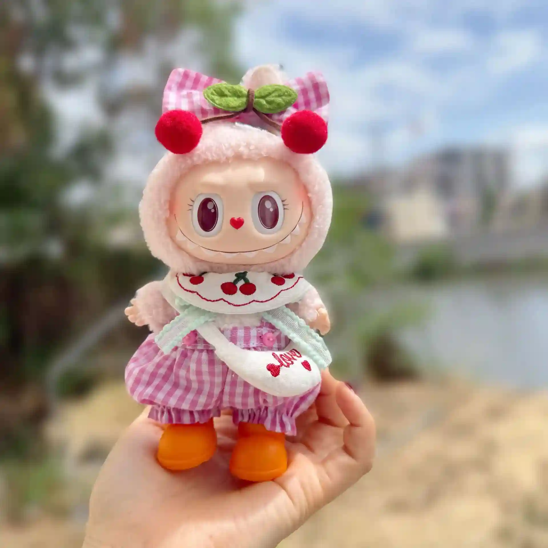labubu cherry themed romper set perfect gift doll lover