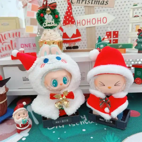 labubu christmas outfit set for 15 17cm plush doll fan