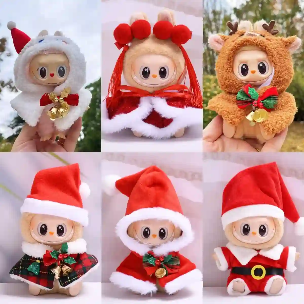 labubu christmas outfit set for 17cm dolls