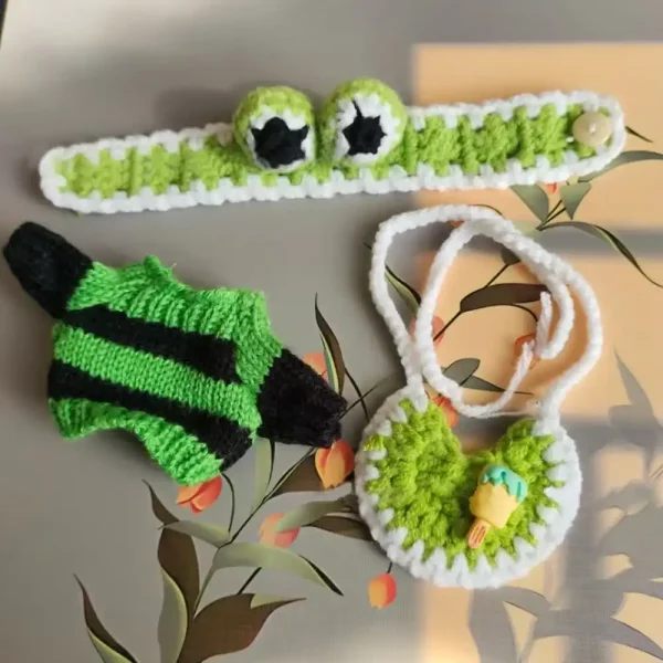 labubu doll 17cm christmas clothing accessories knitted set