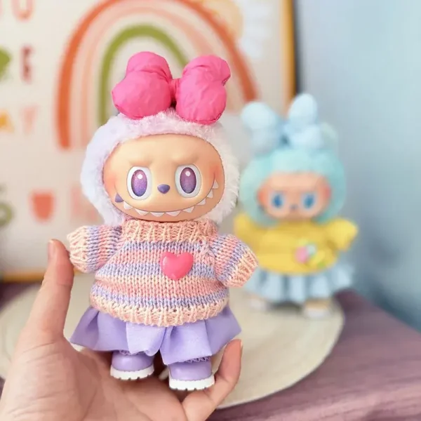 labubu doll accessories charming knitted outfit set