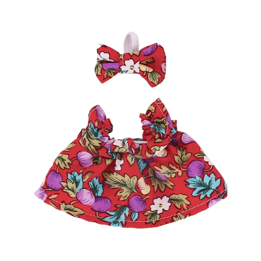 labubu doll accessories cute floral dress up outfit set