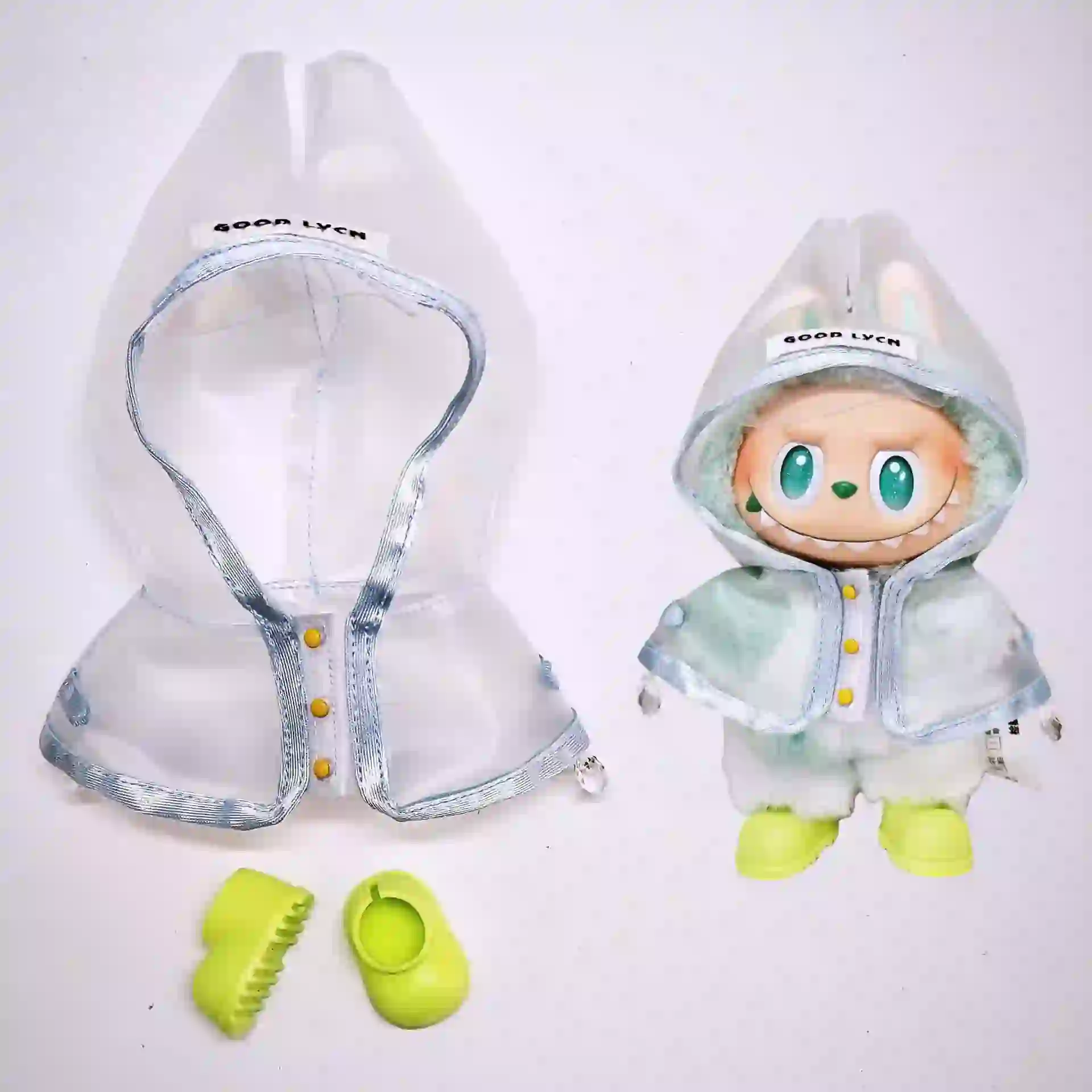 labubu doll accessories cute raincoat and boots set