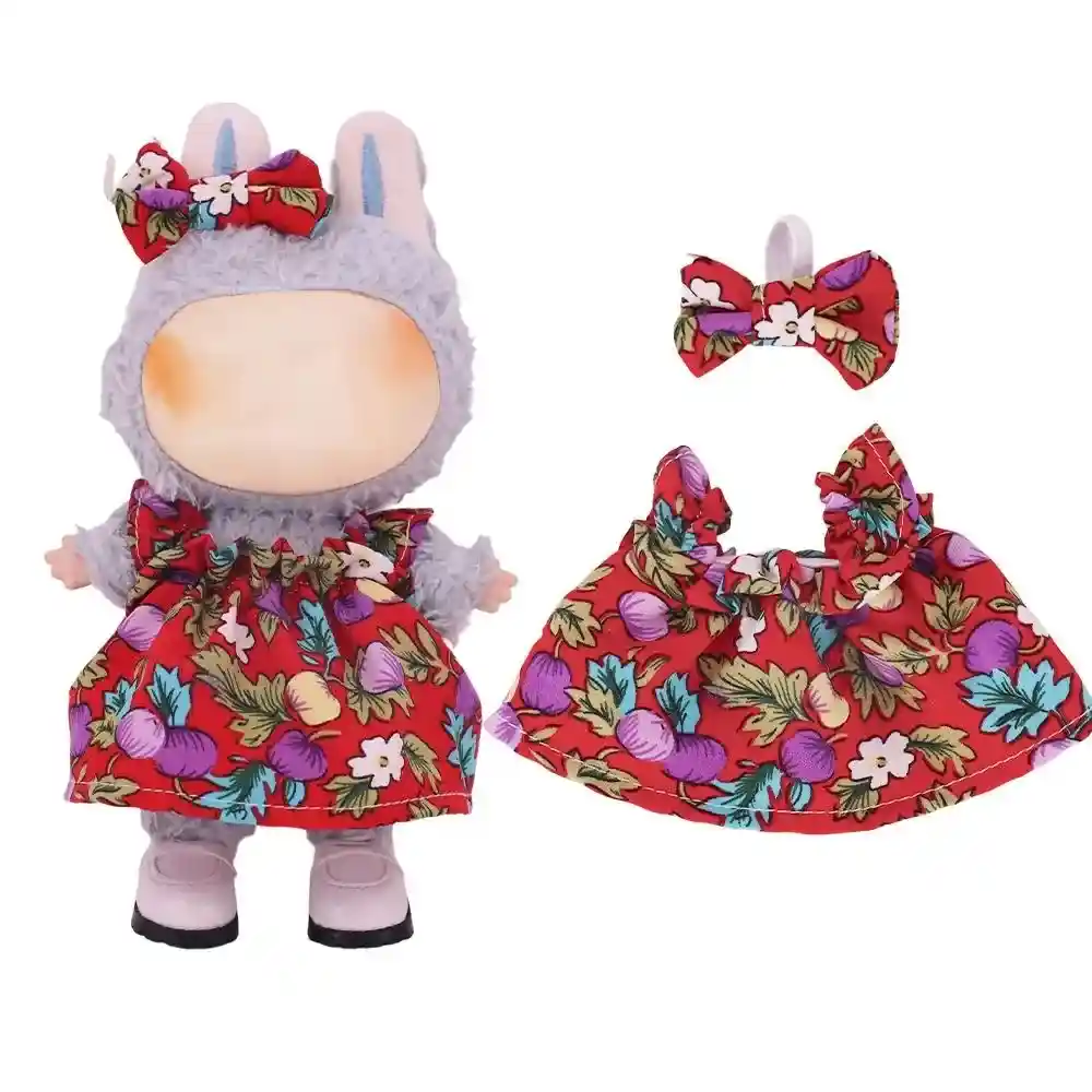 labubu doll accessories diy dress up floral outfit set