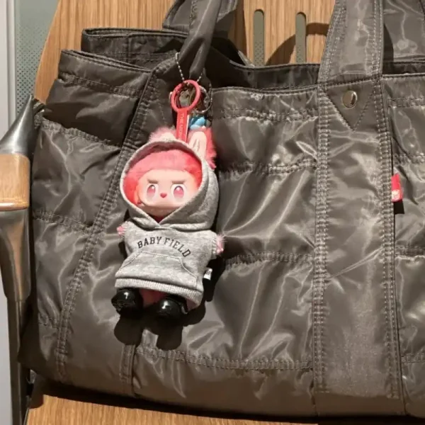 labubu doll accessories grey hoodie outfit 15cm 17cm