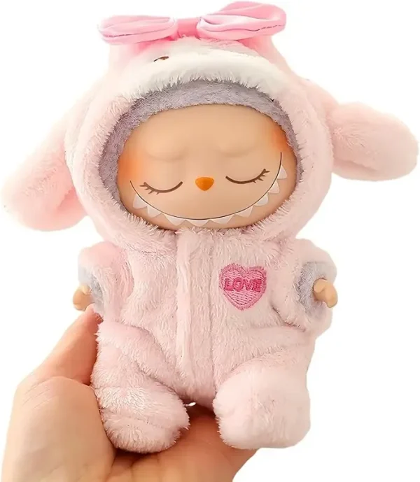 labubu doll accessories pink bunny jumpsuit kawaii fashion