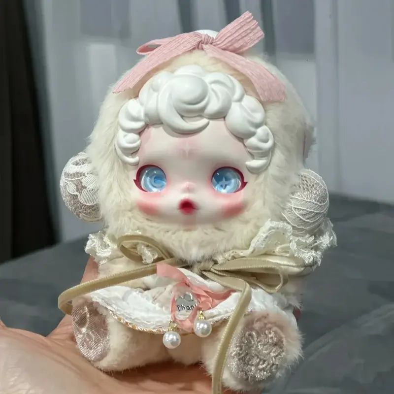 labubu doll accessory silver dress with bell pendant