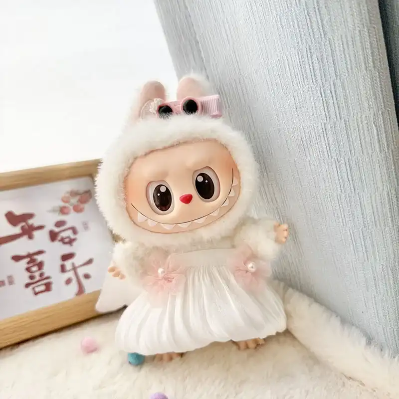 labubu doll angel costume outfit 15cm 17cm plush doll clothes