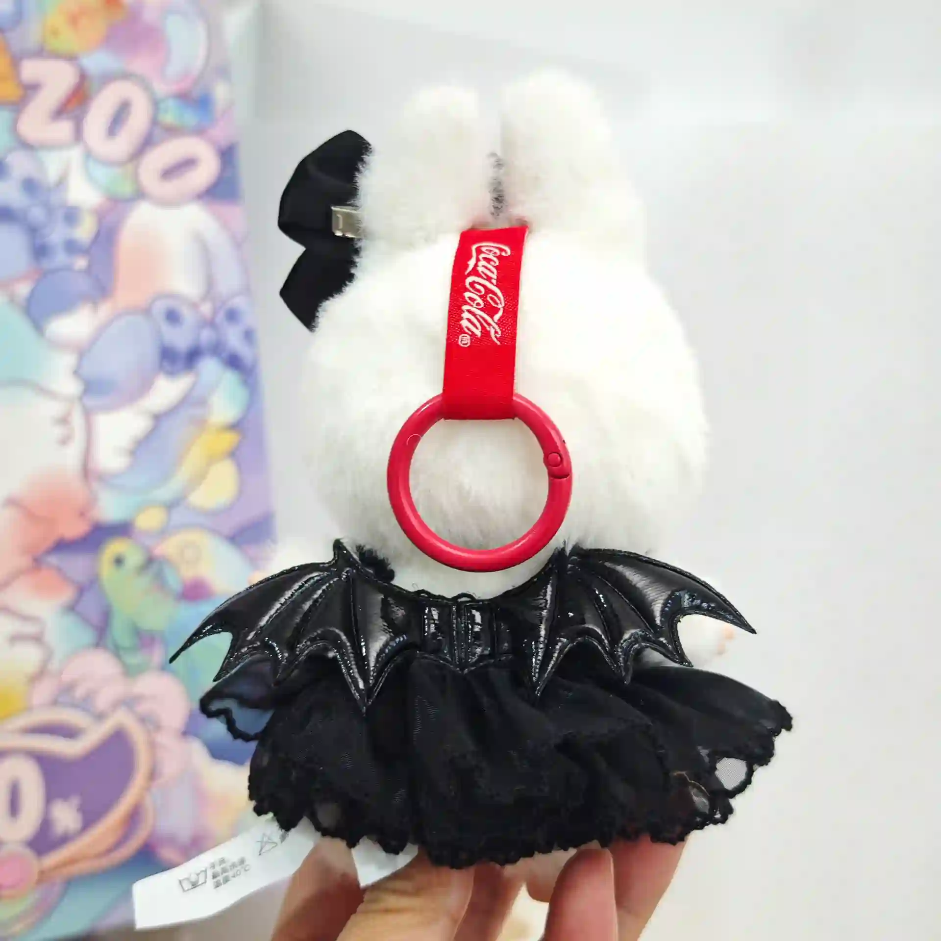 labubu doll angel devil costume set 17cm black white dress