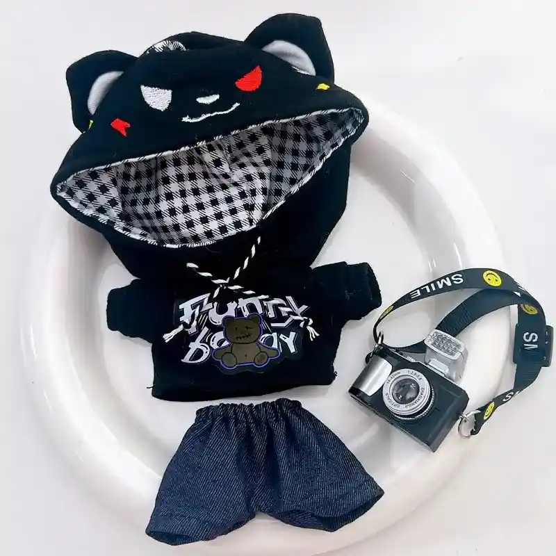 labubu doll bear hoodie outfit set for 17cm doll collectible