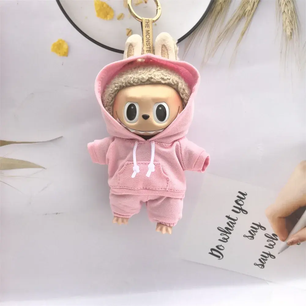 labubu doll bear hoodie outfit set for 17cm doll easy to dress
