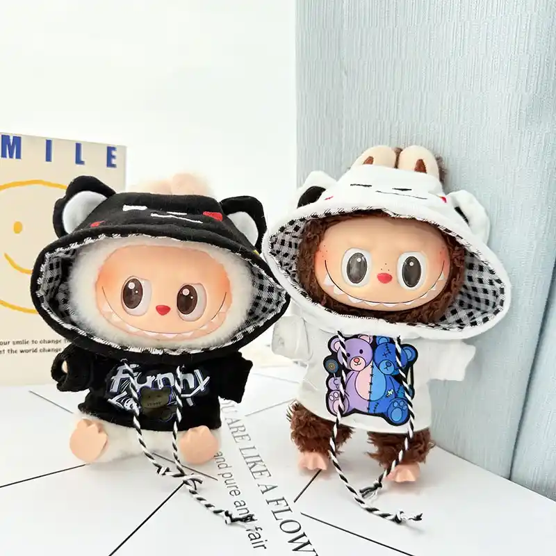 labubu doll bear hoodie outfit set for 17cm doll special gift