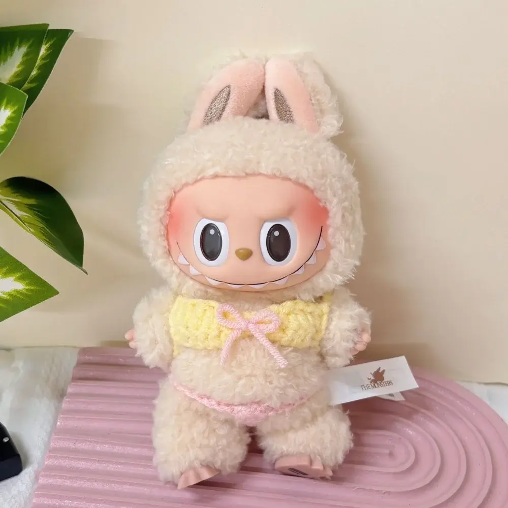 labubu doll bikini outfit with grass skirt for summer fun