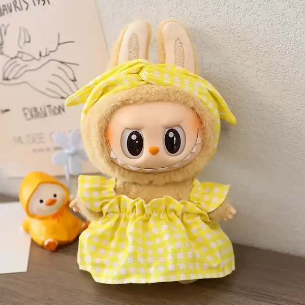 labubu doll bunny costume detailed stitch work design