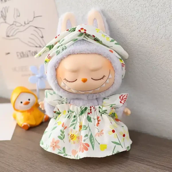 labubu doll bunny outfit set soft and fluffy costume