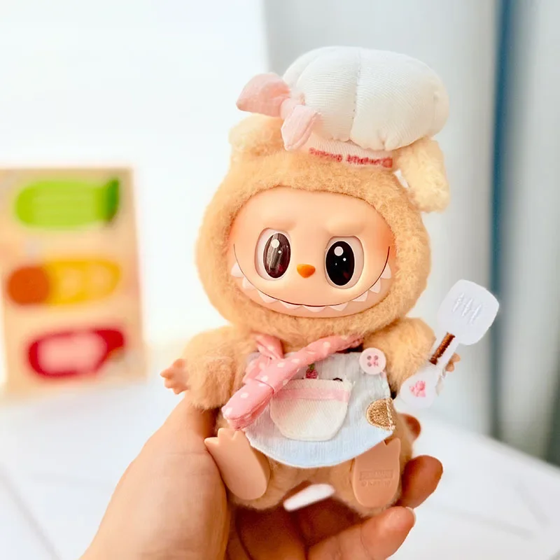 labubu doll chef accessory set includes hat apron scarf utensil
