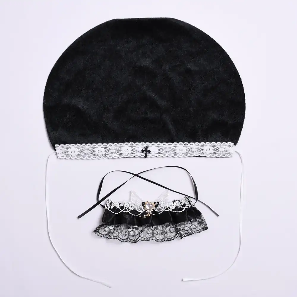labubu doll clothes 2 piece nun set head scarf shawl