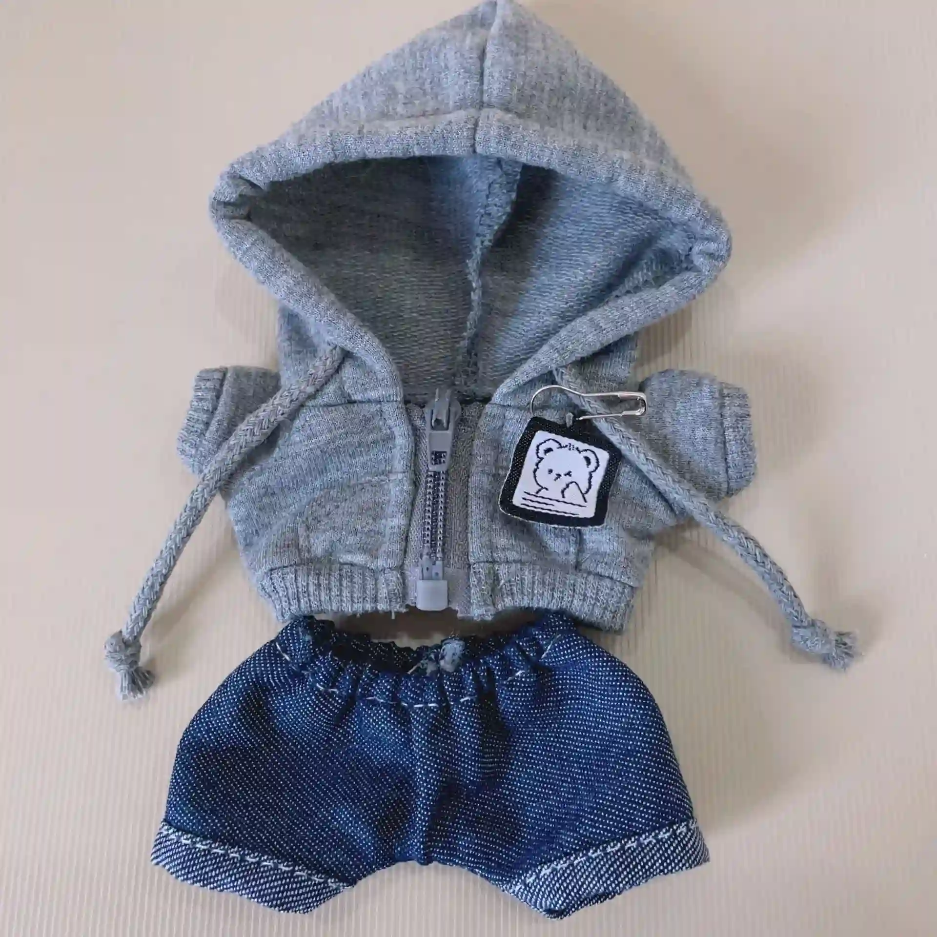 labubu doll clothes bear hoodie outfit set for collectors