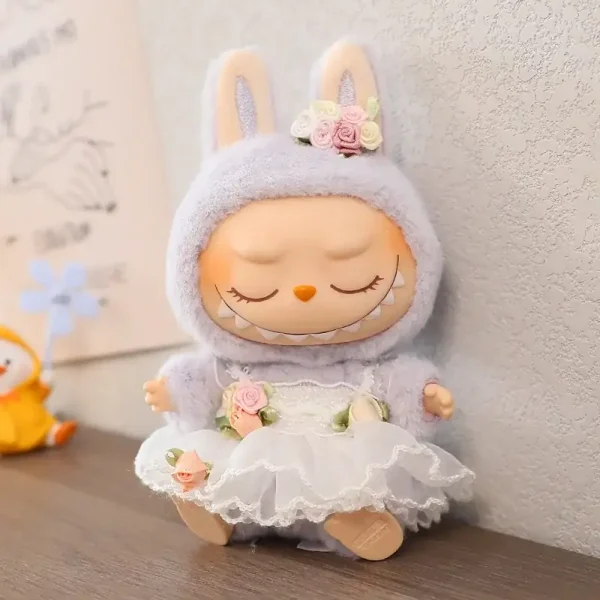labubu doll clothes bunny costume soft plush bunny ears