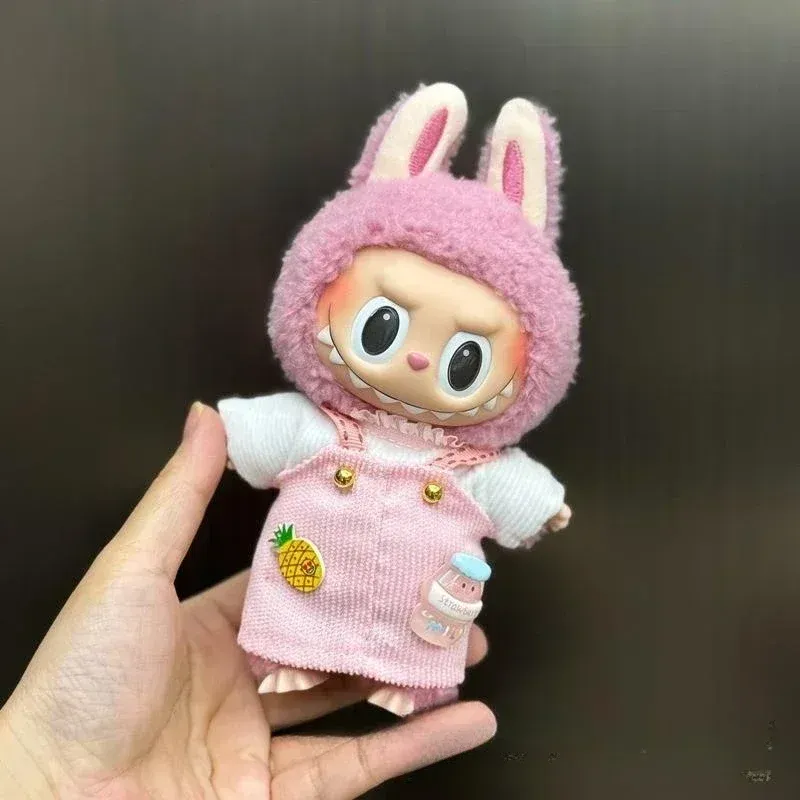 labubu doll clothes bunny overalls outfit gift for kpop fans