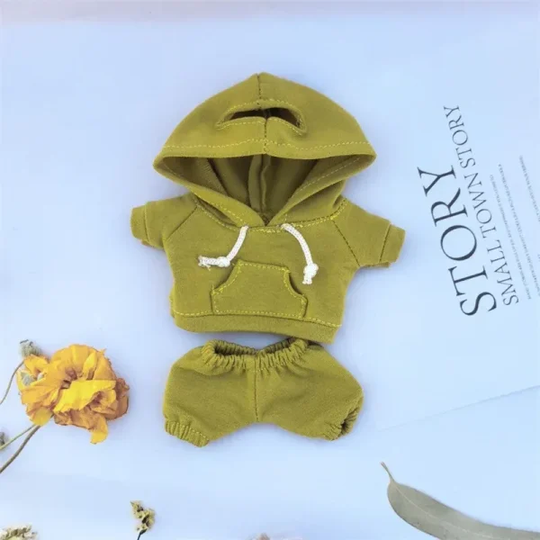 labubu doll clothes korea style bear hoodie outfit set