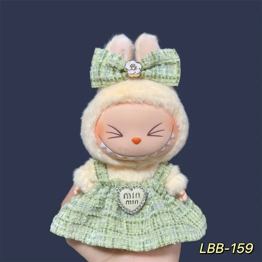 labubu doll clothes leopard print dress outfit second generation