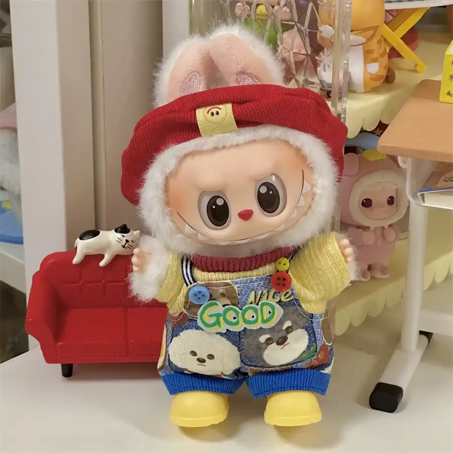 labubu doll clothes leopard print dress outfit vibrant colors