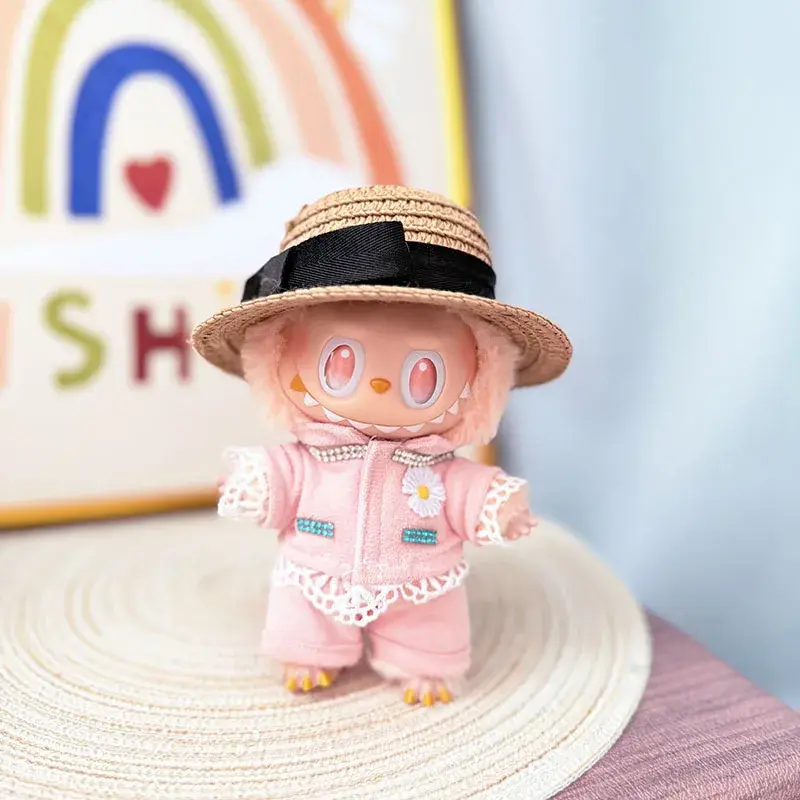 labubu doll clothes mint green jumpsuit daisy accent