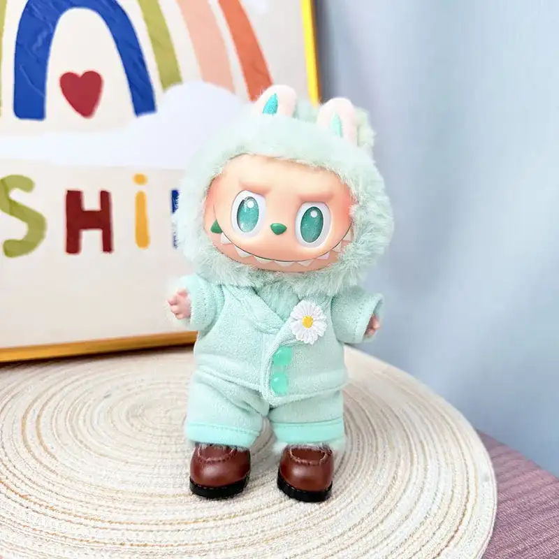 labubu doll clothes navy blue suit charming details outfit