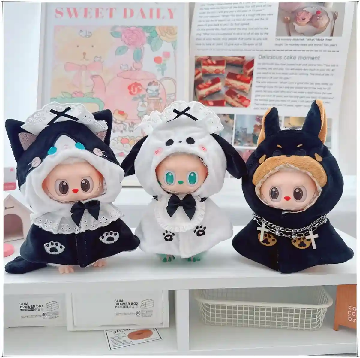 labubu doll clothes perfect gift animal hooded cloaks plush cotton