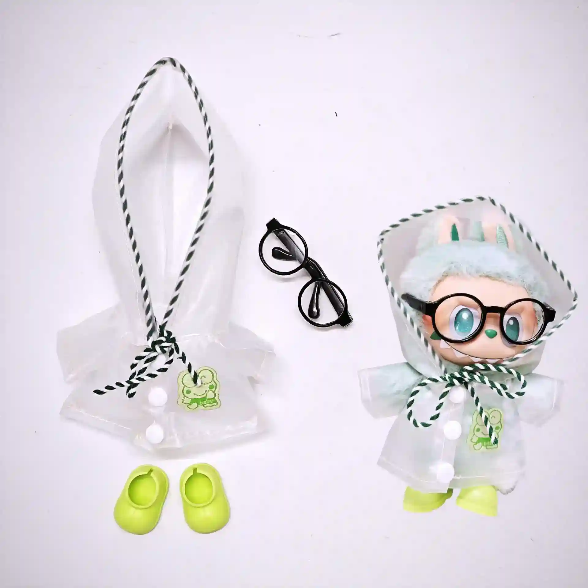 labubu doll clothes replacement raincoat outfit 15 17cm