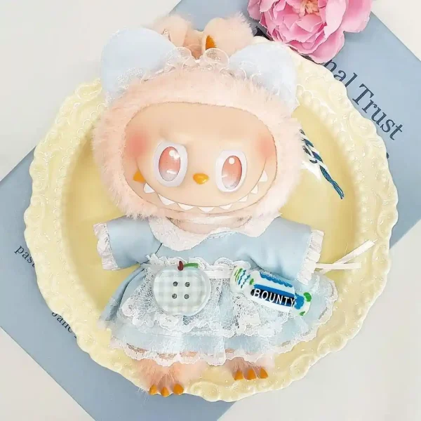 labubu doll clothes set delicate lace apron adds elegant touch
