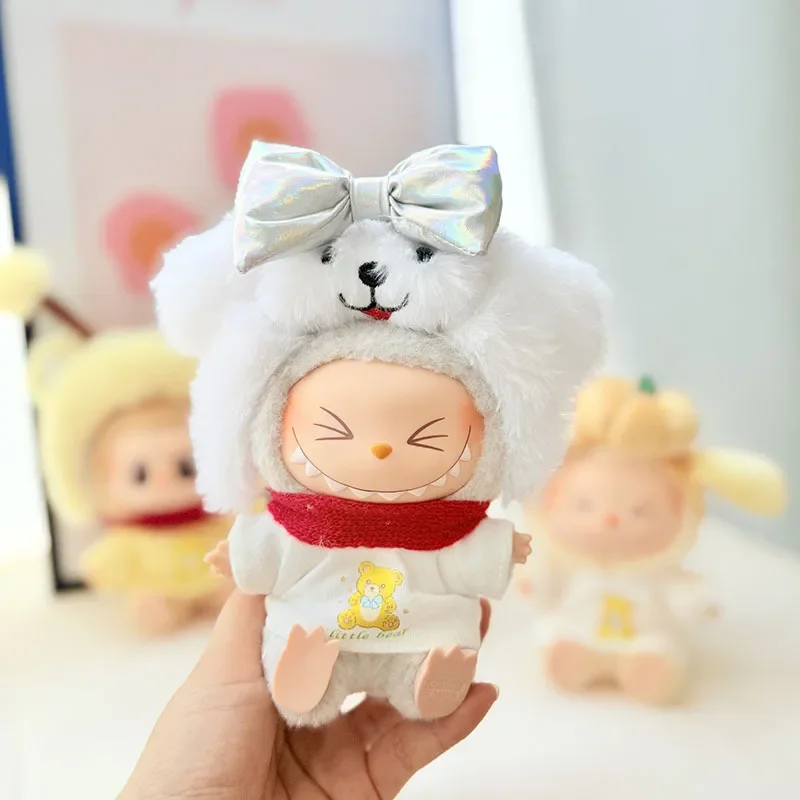 labubu doll clothes set featuring a little bear tshirt design