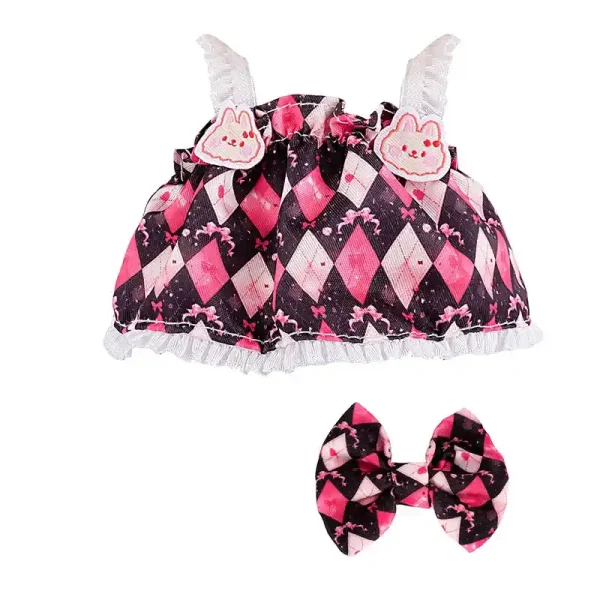 labubu doll clothes set featuring adorable sunflower print