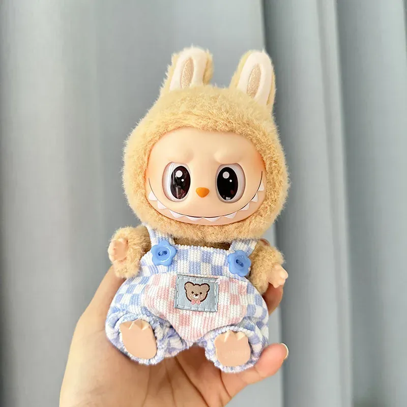 labubu doll clothes set featuring embroidered bear pocket detail