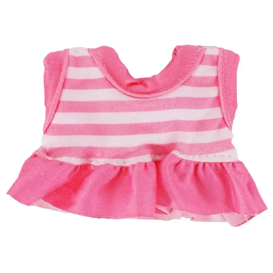 labubu doll clothes set pastel colors floral dress striped shirt outfit