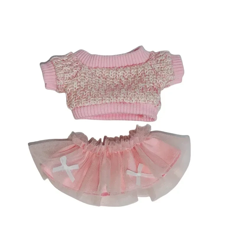 labubu doll clothes set pastel pink and off white colors