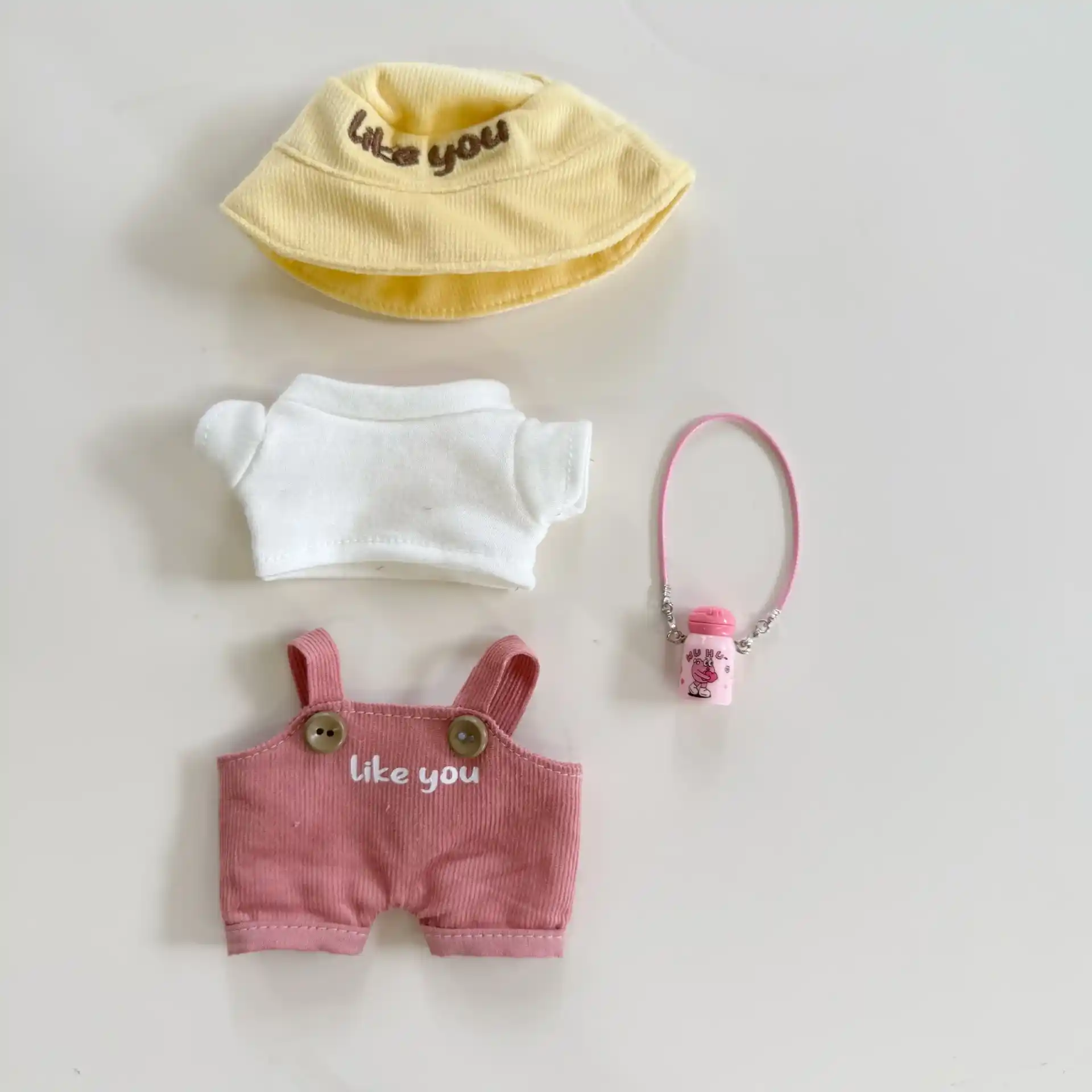 labubu doll clothes set with water bottle charm