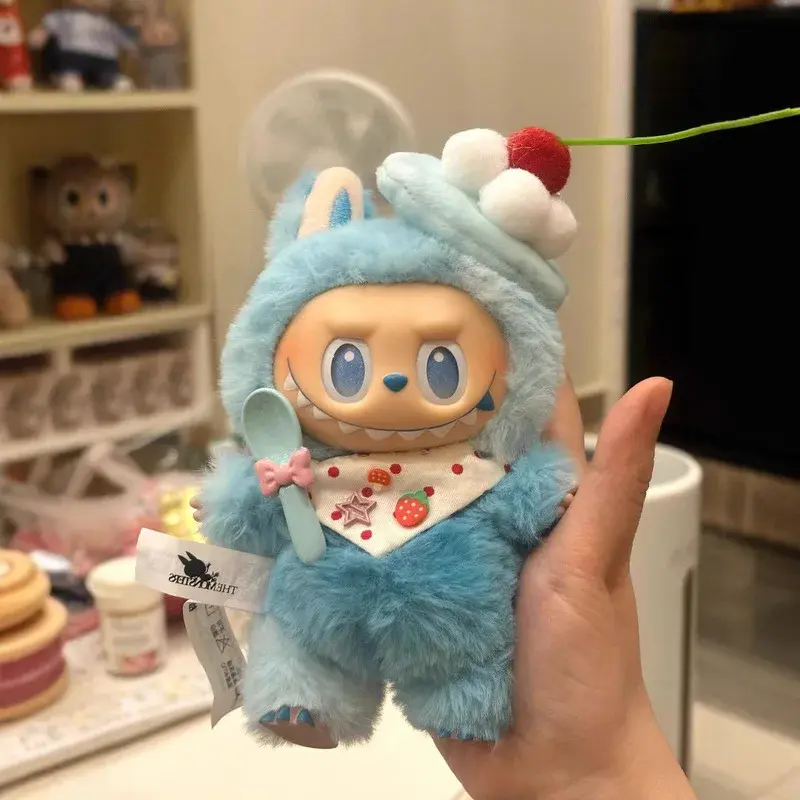 labubu doll clothes strawberry ice cream bunny outfit with hat and spoon