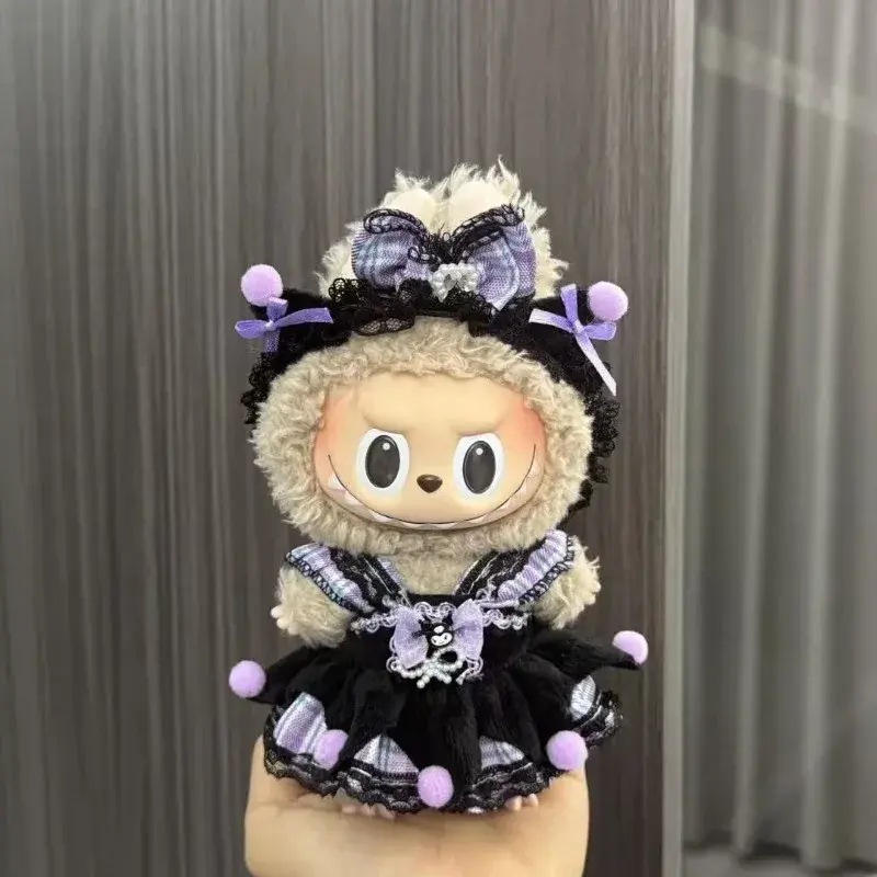 labubu doll clothes summer yellow corduroy outfit set