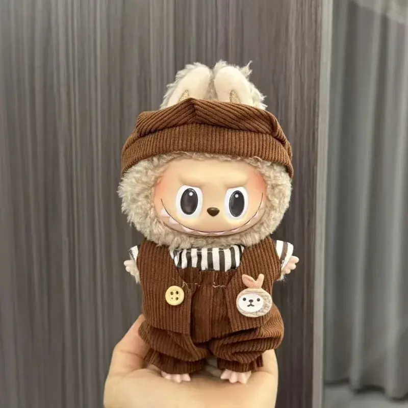 labubu doll clothes yellow corduroy outfit with bear