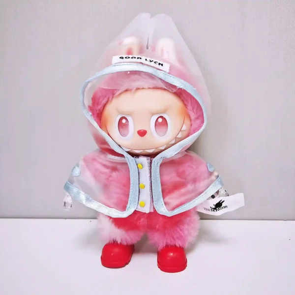 labubu doll clothing set raincoat boots accessories
