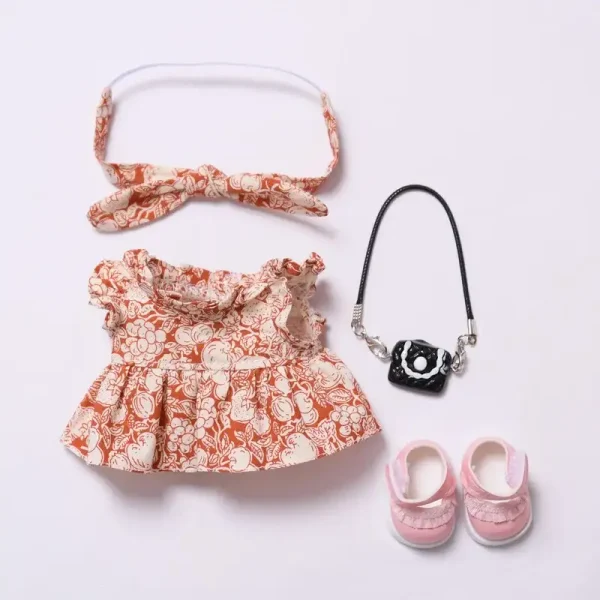 labubu doll dress with ruffles and lace trim