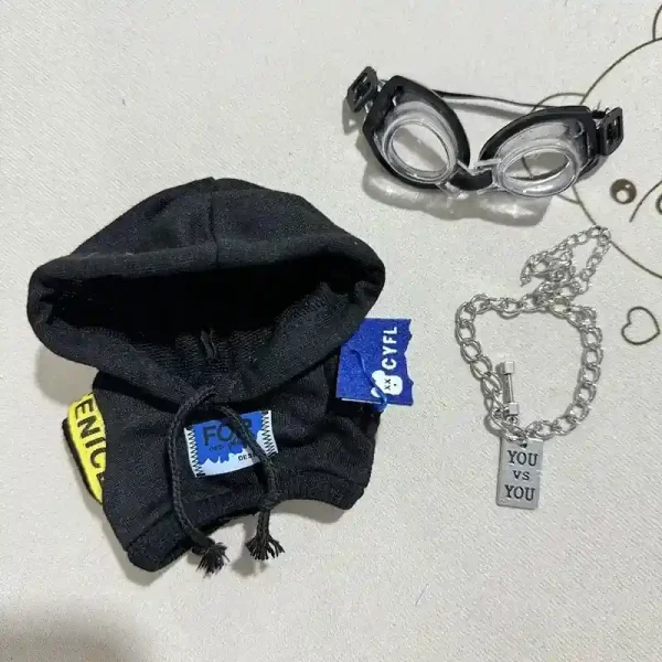 labubu doll fashion accessories hoodie goggles chain necklace