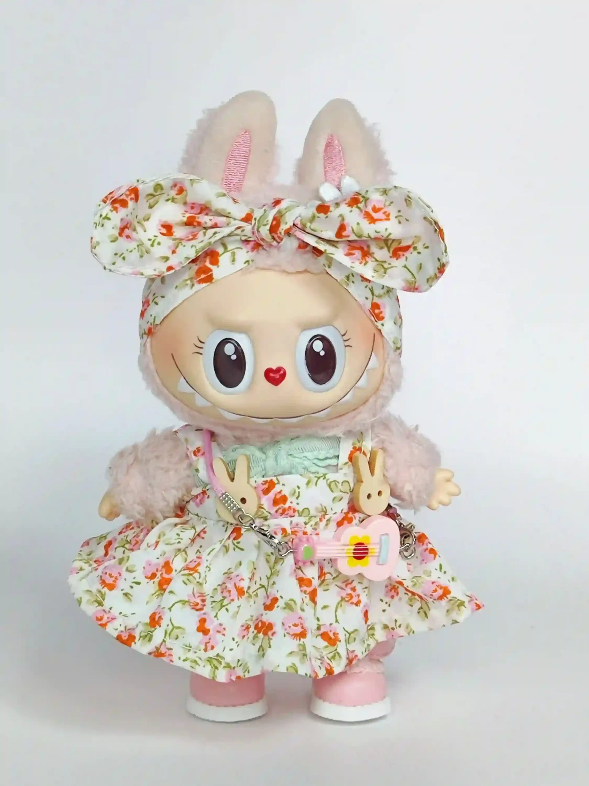labubu doll floral dress outfit 17cm 1st and 2nd generation scaled