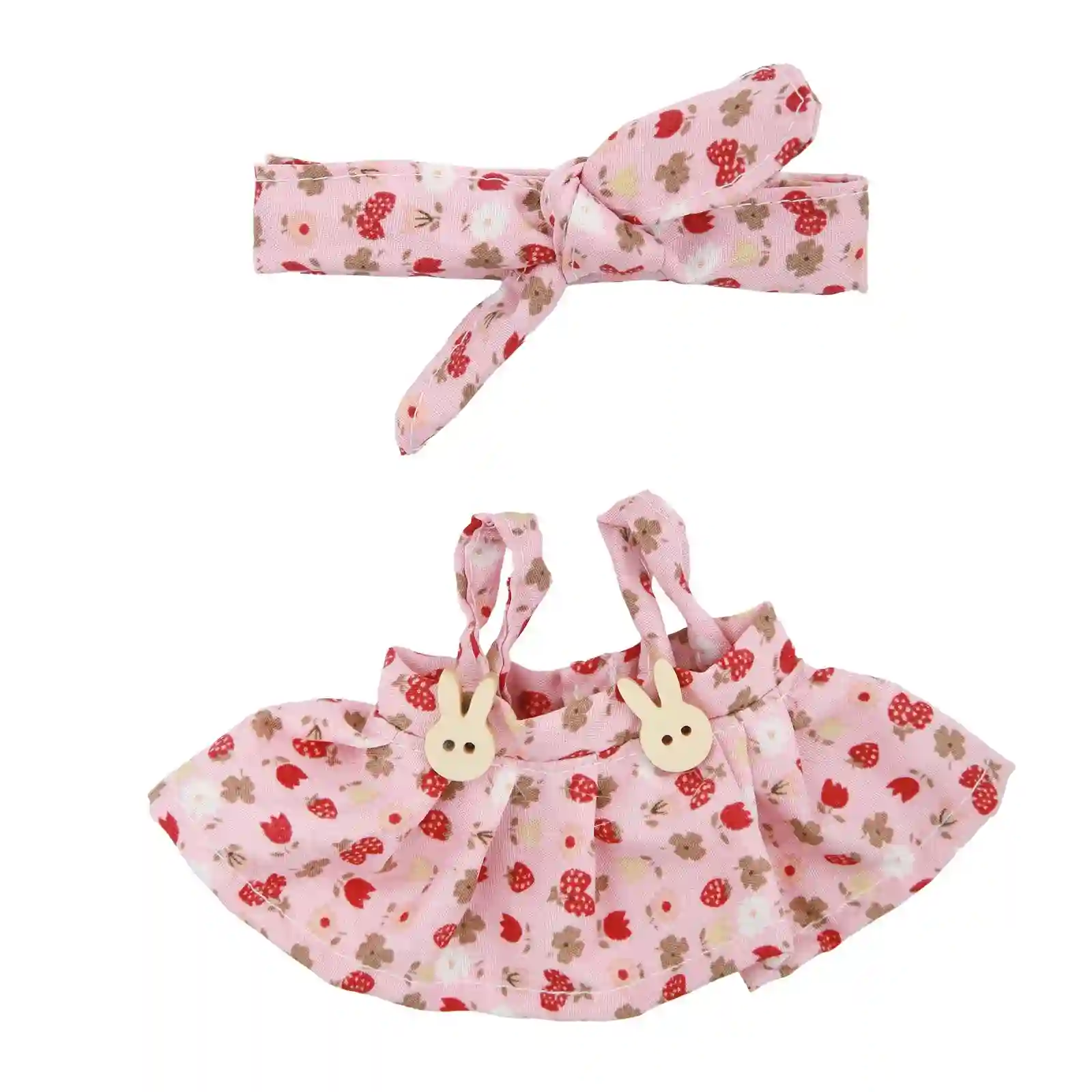 labubu doll floral dress outfit 17cm pastel pink