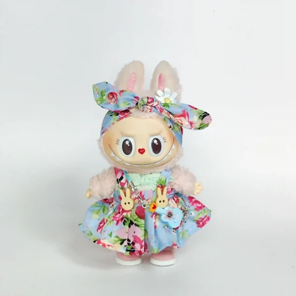 labubu doll floral dress outfit perfect fit 17cm