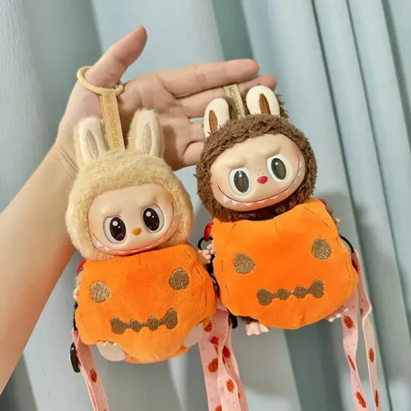 labubu doll halloween costume outfit with pumpkin strap