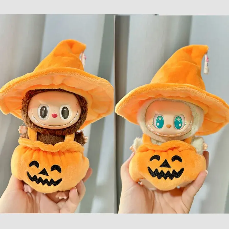 labubu doll halloween pumpkin costume outfit 15cm 17cm